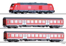 Tillig 01505 - TT - Start-Set Personenzug Diesellok Traxx, DB AG, Ep. V
